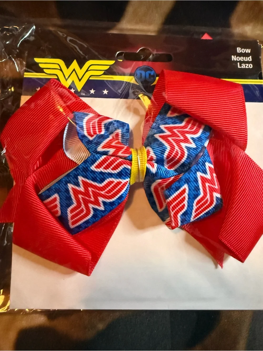 Red & Blue Wonder Woman Hair Bows- 3